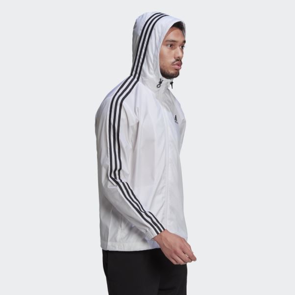 Coupe-vent Tissé à 3 Bandes Adidas Essentials Blanc