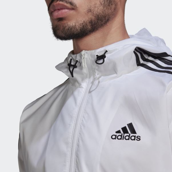 Coupe-vent Tissé à 3 Bandes Adidas Essentials Blanc