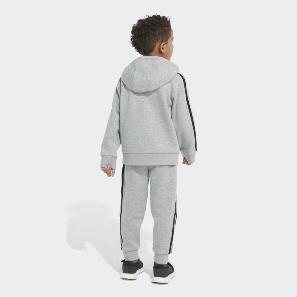Ensemble De Veste à Capuche En Polaire Adidas Anthracite Hthd Essential