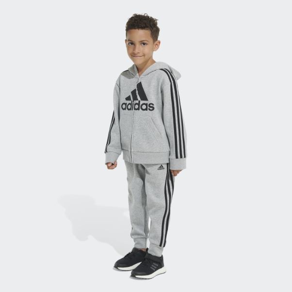 Ensemble De Veste à Capuche En Polaire Adidas Anthracite Hthd Essential