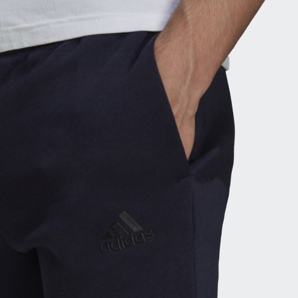 Pantalon Fuselé Logo Essentials En Polaire Encre Adidas