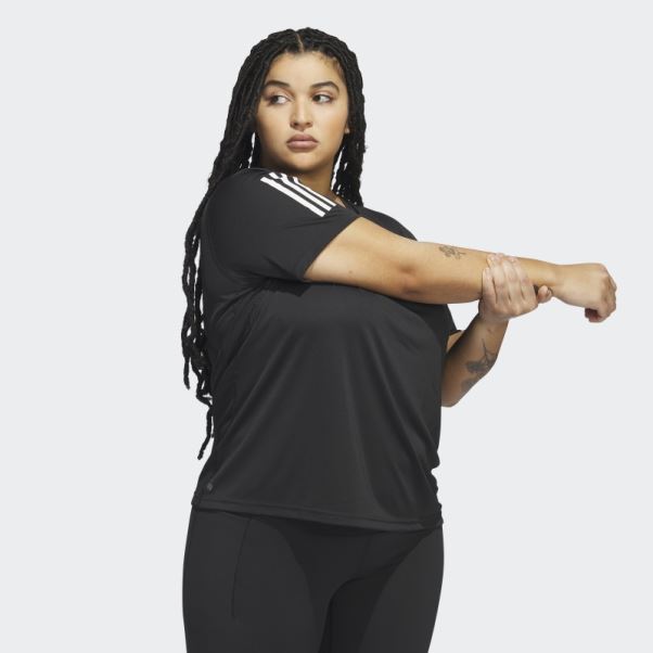Posséder Le T-shirt De Course (taille Plus) Adidas Noir