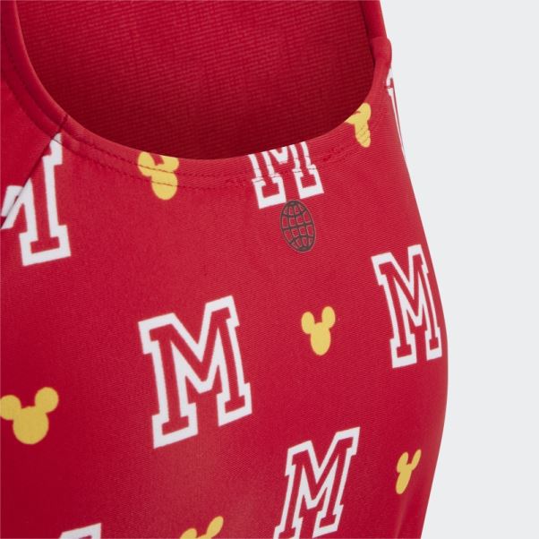Adidas X Disney Mickey Mouse Monogram Maillot De Bain écarlate