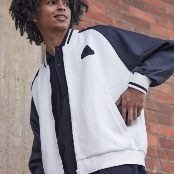 Blouson Aviateur Imprimé Blanc Adidas (non Genré)