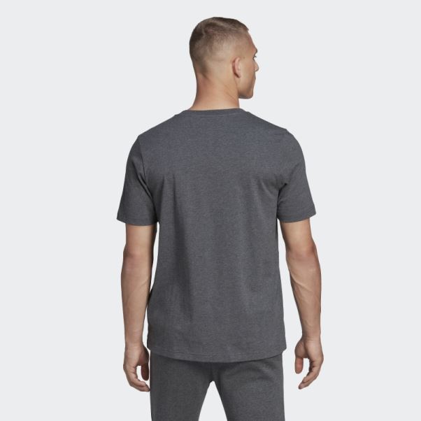 Tee Shirt Essentials Big Logo Gris Foncé Chiné Adidas