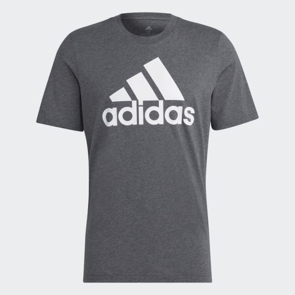 Tee Shirt Essentials Big Logo Gris Foncé Chiné Adidas