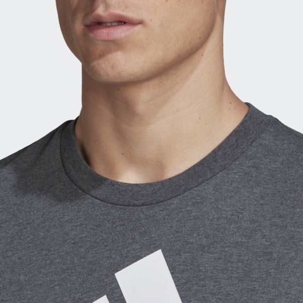 Tee Shirt Essentials Big Logo Gris Foncé Chiné Adidas