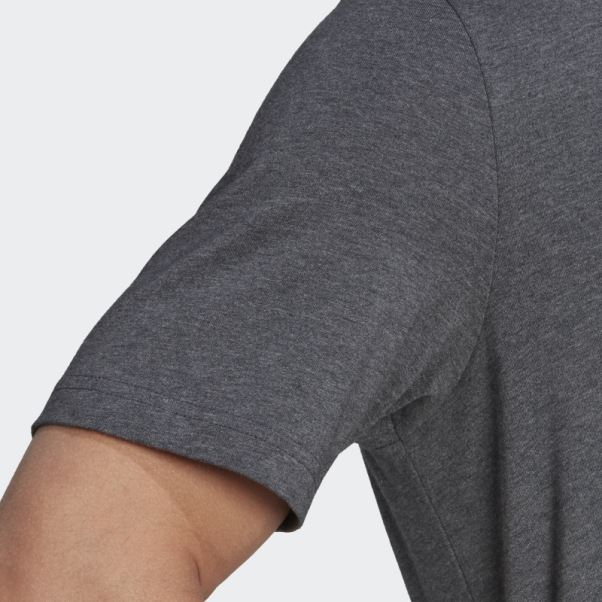 Tee Shirt Essentials Big Logo Gris Foncé Chiné Adidas