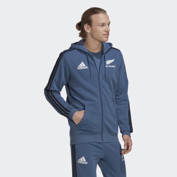 Adidas Sweat à Capuche All Blacks Rugby 3-stripes Acier