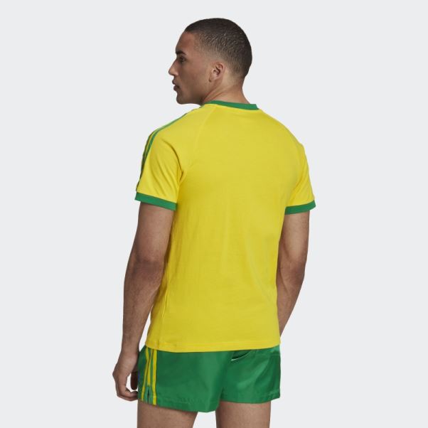 T-shirt 3 Bandes Jaune Adidas