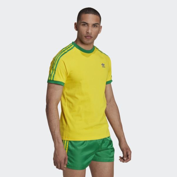 T-shirt 3 Bandes Jaune Adidas