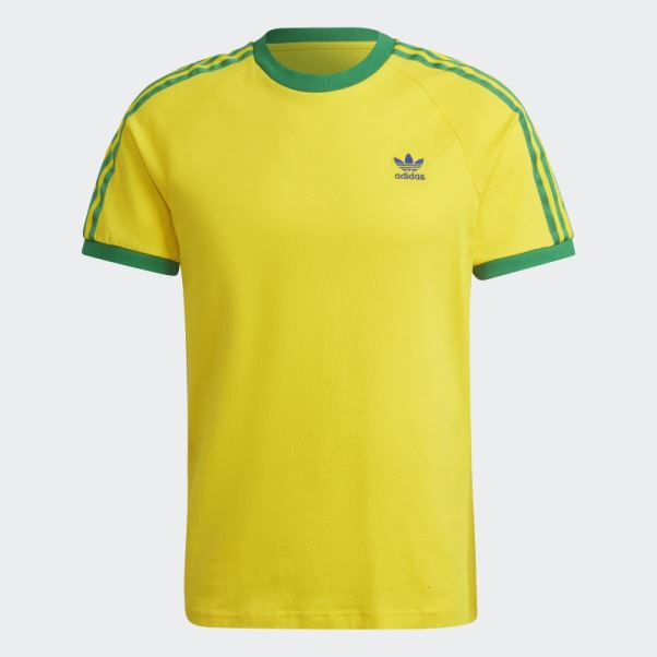T-shirt 3 Bandes Jaune Adidas