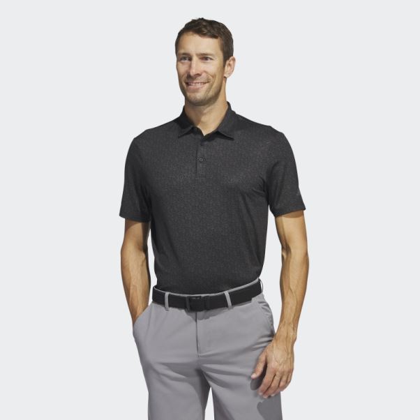 Polo De Golf Imprimé Adidas Ultimate365 Noir
