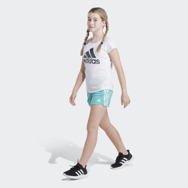 Short En Mesh à Rayures Adidas Mint Rush