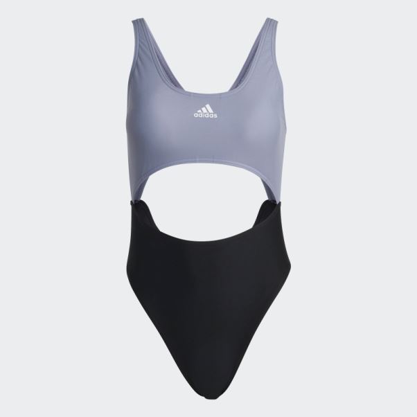 Maillot De Bain Colorblock Violet Argent Adidas