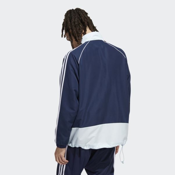 Anorak Tissé Bleu Marine Adidas
