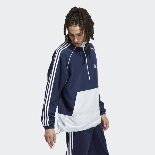 Anorak Tissé Bleu Marine Adidas