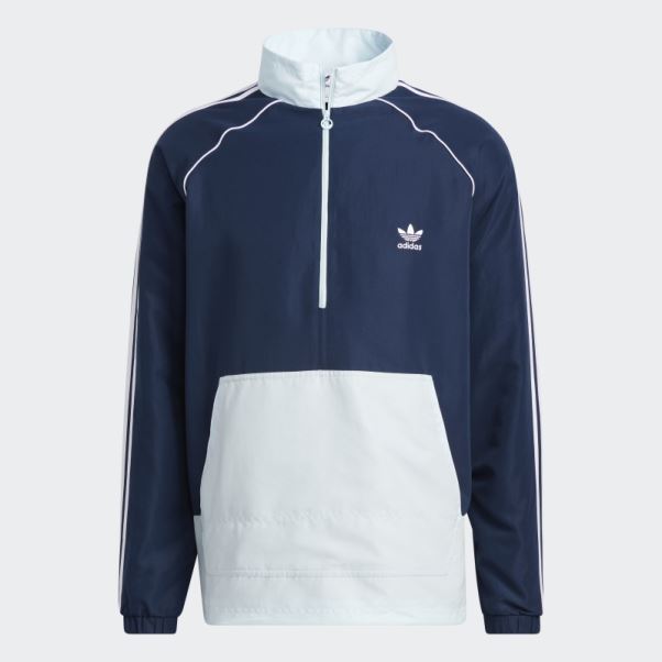 Anorak Tissé Bleu Marine Adidas