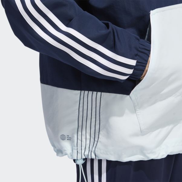 Anorak Tissé Bleu Marine Adidas