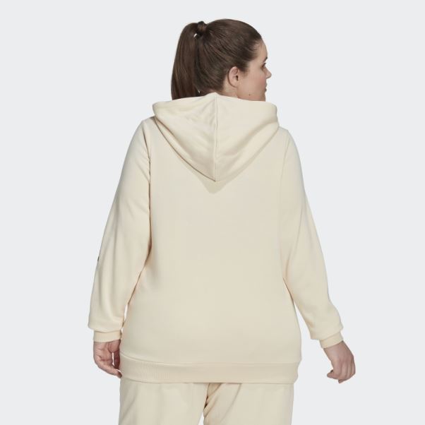 Sweat à Capuche Entièrement Zippé Avec Logo Adidas Essentials écru (taille Plus)