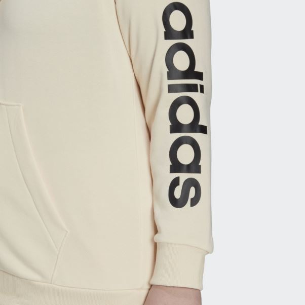 Sweat à Capuche Entièrement Zippé Avec Logo Adidas Essentials écru (taille Plus)