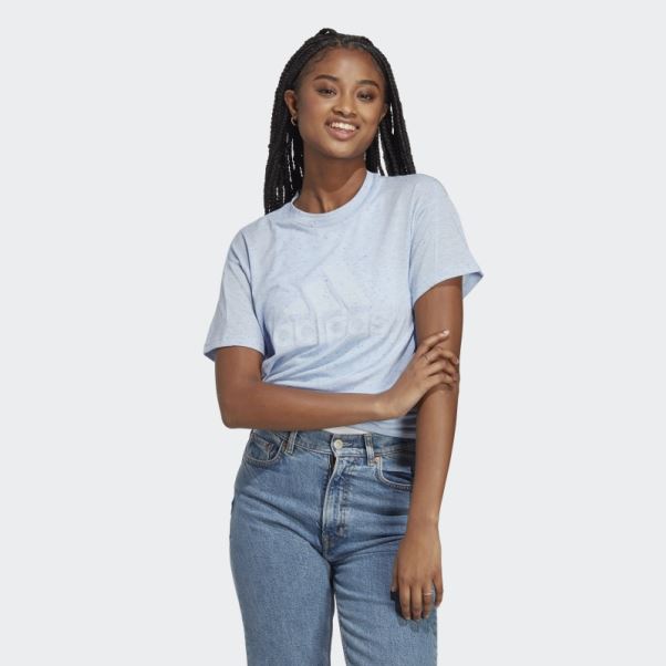 Bleu Aube Mel Adidas Future Icônes Gagnants 3.0 T-shirt Chaud