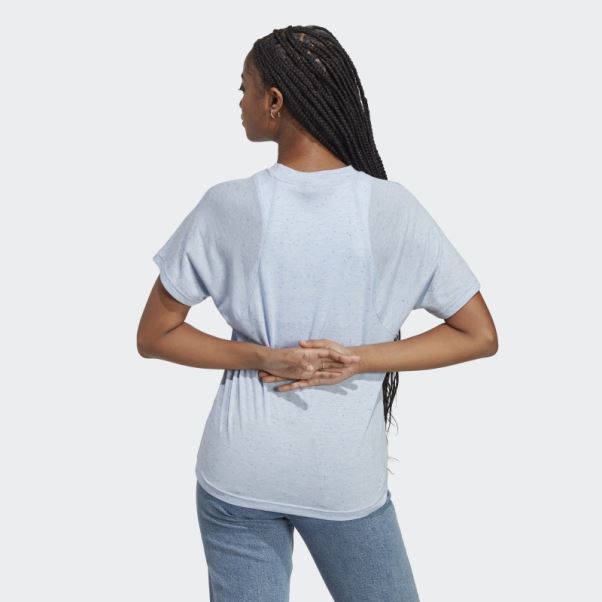Bleu Aube Mel Adidas Future Icônes Gagnants 3.0 T-shirt Chaud