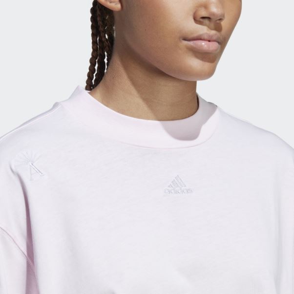 T-shirt Boyfriend Avec Graphismes Inspirés Des Cristaux De Guérison Adidas Rose