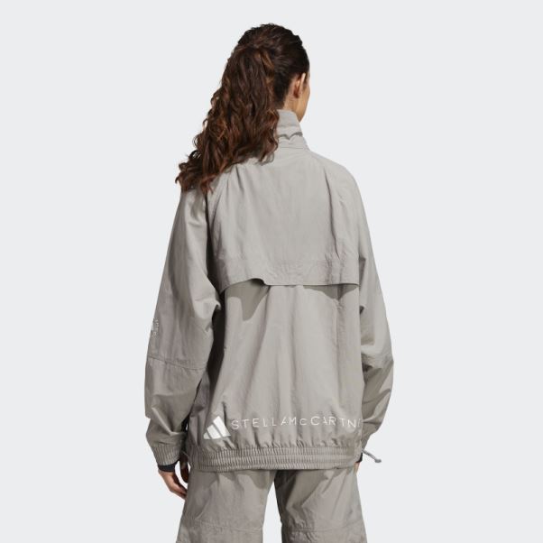 Adidas By Stella Mccartney Truecasuals Haut De Survêtement Tissé Uni Gris Colombe Fashion