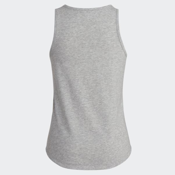 Débardeur Adidas Gris Moyen Chiné à Ourlet Incurvé