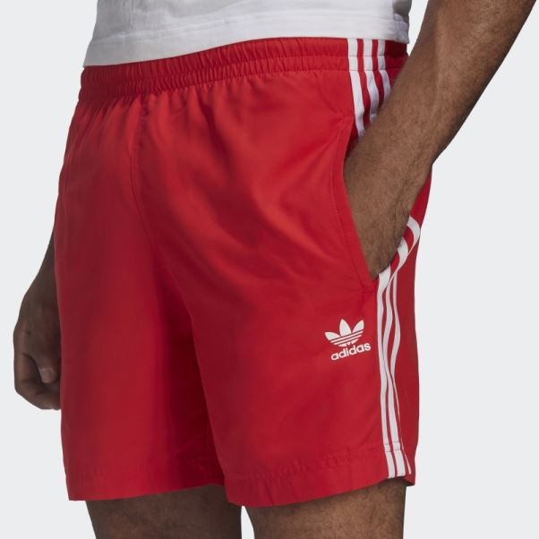 Adidas Short De Bain Adicolor Classics 3-stripes Rouge