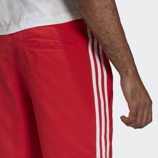 Adidas Short De Bain Adicolor Classics 3-stripes Rouge
