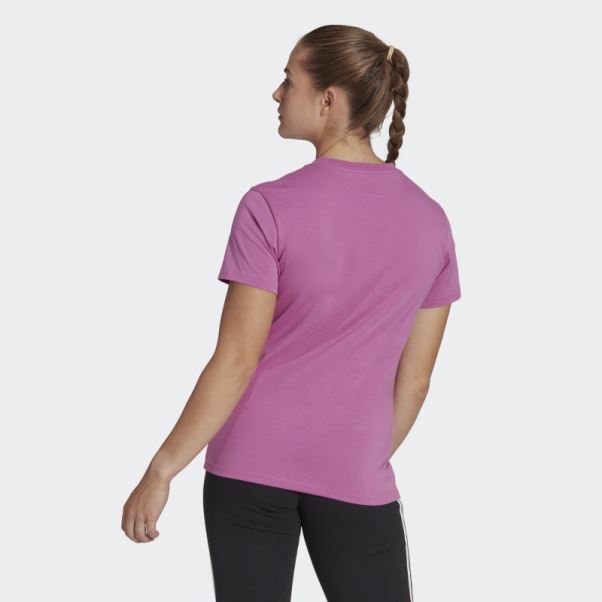 Tee Shirt Logo Essentials Adidas Lilas