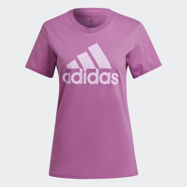 Tee Shirt Logo Essentials Adidas Lilas