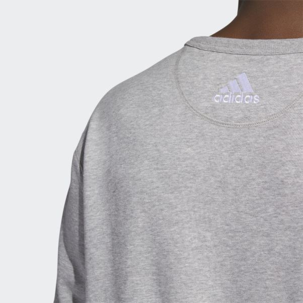Sweat Adidas Pingouins Vintage Crew Gris Moyen