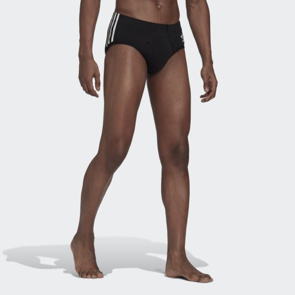 Slip Confort Flex Coton 3 Bandes (3 Paires) Noir Adidas