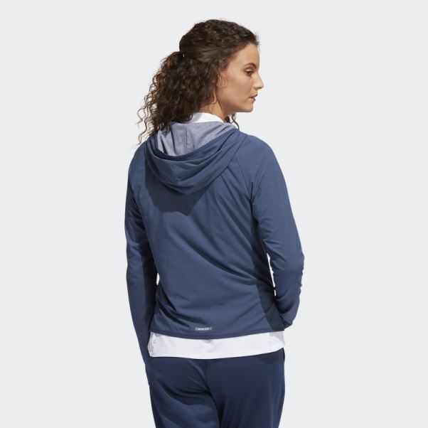 Adidas Sweat à Capuche Doublé Wind.rdy Bleu Marine