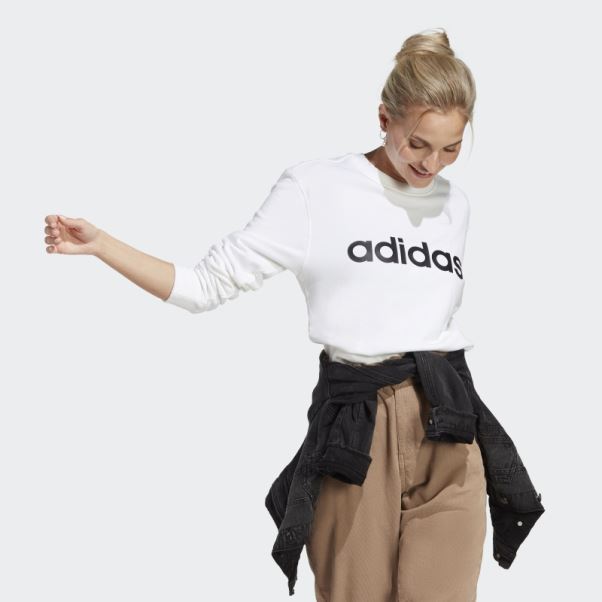 Sweat Adidas Essentials Linear French Terry Blanc