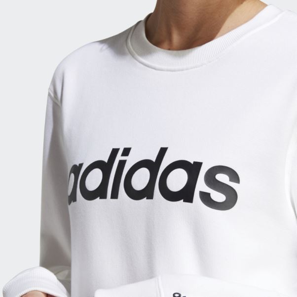 Sweat Adidas Essentials Linear French Terry Blanc