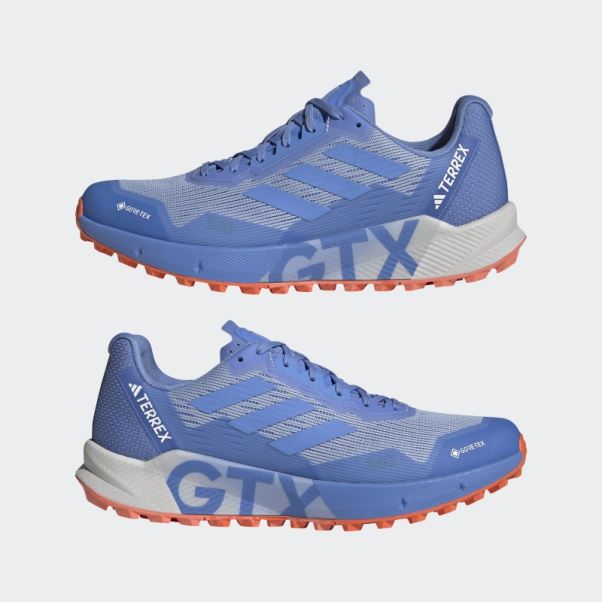 Bleu Terrex Agravic Flux Gore-tex Trail Chaussures De Course 2.0 Adidas