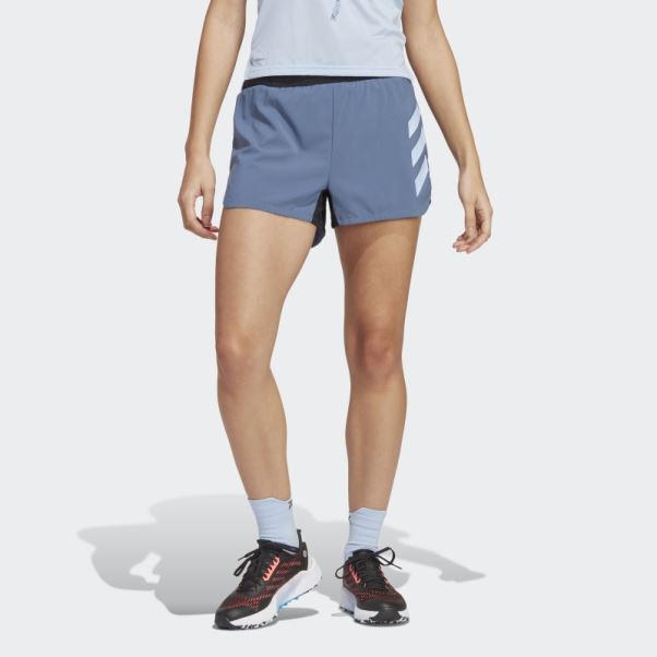 Short De Trail Running Terrex Agravic Acier Adidas