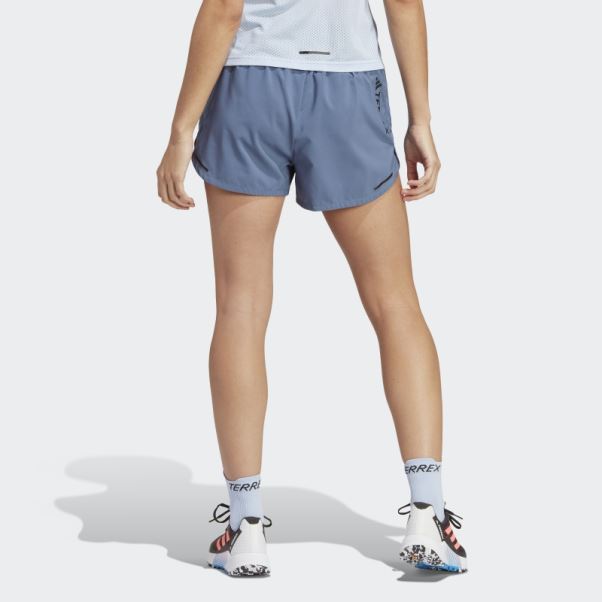 Short De Trail Running Terrex Agravic Acier Adidas