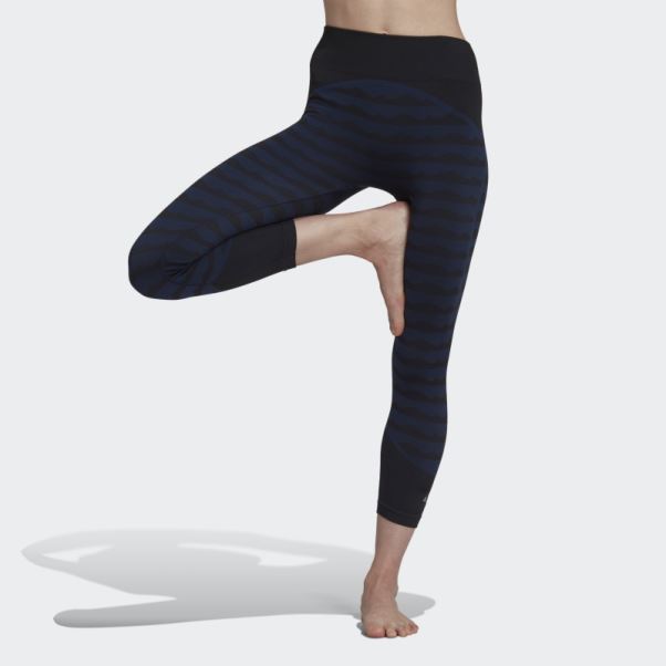 Legging Adidas Marimekko Aeroknit 7/8 Bleu Marine