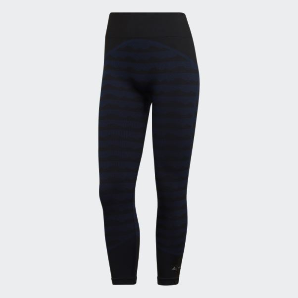 Legging Adidas Marimekko Aeroknit 7/8 Bleu Marine