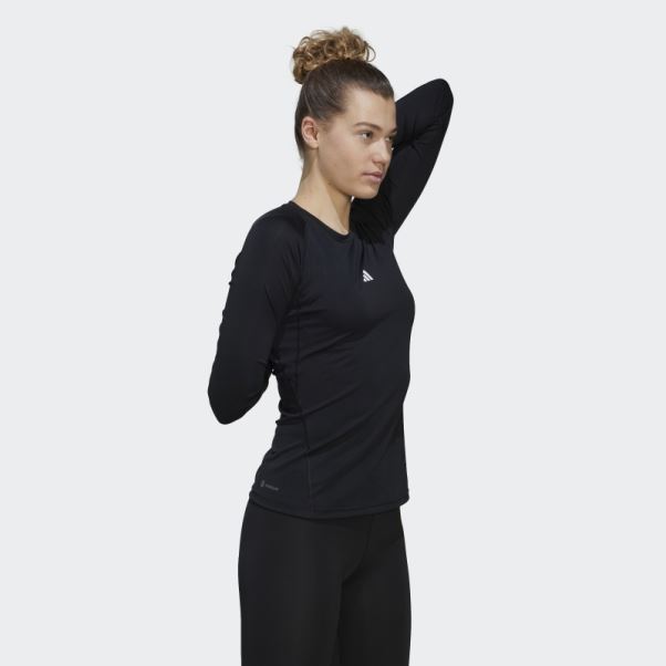 Haut D'entraînement Adidas Techfit Noir à Manches Longues