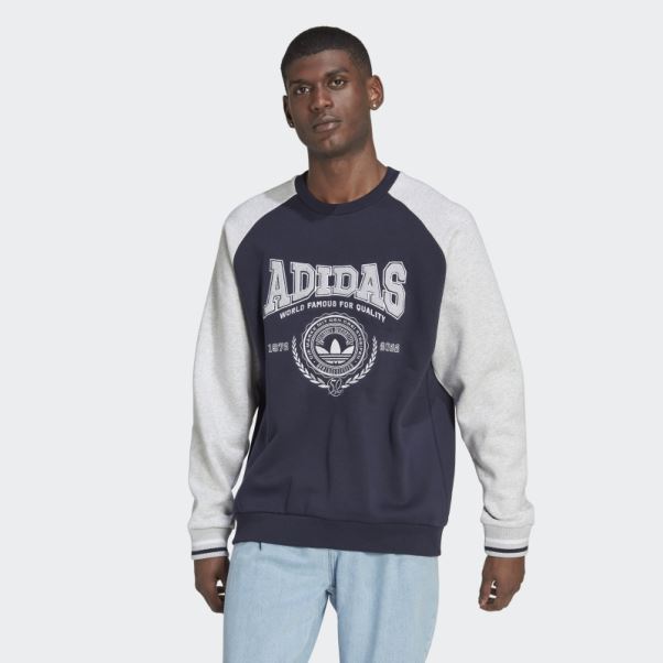 Sweat Adidas Varsity Ras Du Cou Encre