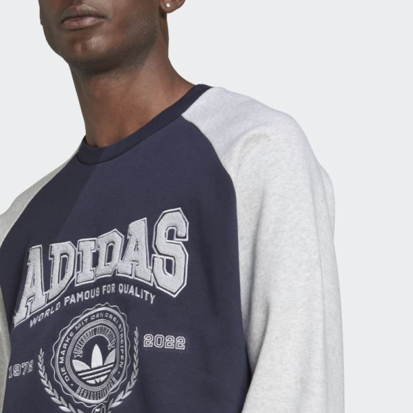 Sweat Adidas Varsity Ras Du Cou Encre