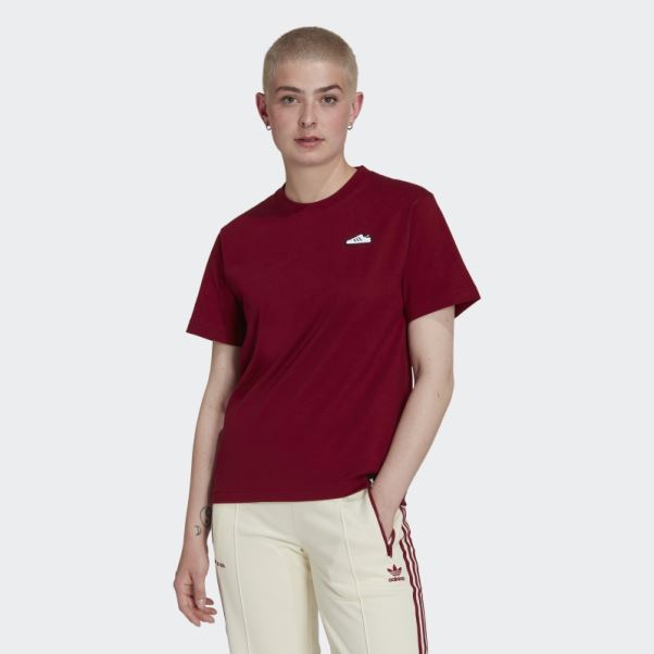 T-shirt Brodé Adidas Bordeaux