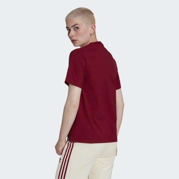 T-shirt Brodé Adidas Bordeaux