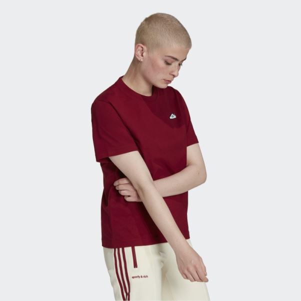T-shirt Brodé Adidas Bordeaux